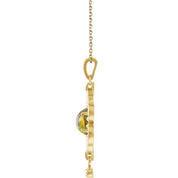 14K Yellow Natural Peridot & .015 CTW Natural Diamond 18" Necklace