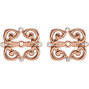 14K Rose .08 CTW Natiral Diamond Earring Jackets with 5.7 mm ID