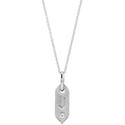14K White .05 CT Natural Diamond Initial J 16-18" Necklace
