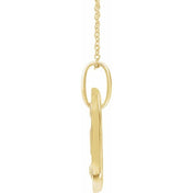 14K Yellow .05 CT Natural Diamond Initial Necklace 16-18" Length