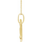 14K Yellow .05 CT Natural Diamond Initial Necklace 16-18" Length