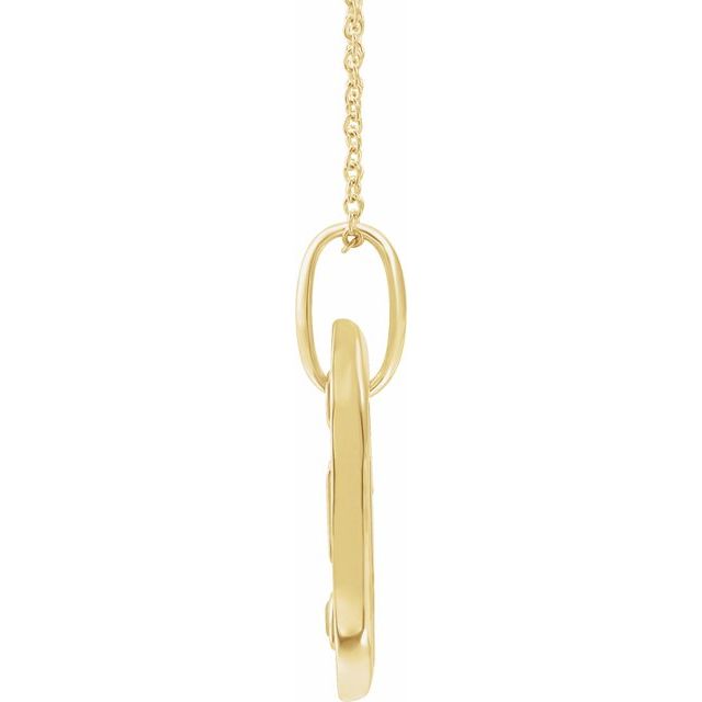 14K Yellow .05 CT Natural Diamond Initial Necklace 16-18" Length