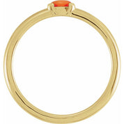 14K Yellow Natural Pink Coral Stackable Ring