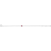14K White Imitation Ruby Youth Birthstone 4 1/2-5 1/2" Bracelet