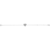 Sterling Silver Engravable Heart 7-8" Bracelet