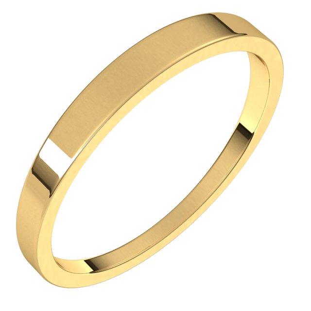10K Yellow 2.5 mm Tapered Flat Band Size 8