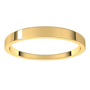 10K Yellow 2.5 mm Tapered Flat Band Size 8