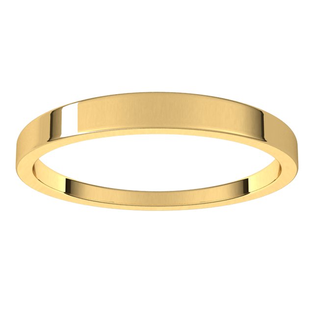 10K Yellow 2.5 mm Tapered Flat Band Size 8