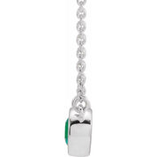 Platinum Lab-Grown Emerald & .02 CTW Natural Diamond 16" Necklace