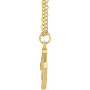 18K Yellow Gold-Plated Sterling Silver Initial M  Dangle 16" Necklace