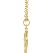 14K Yellow Initial M Dangle 16" Necklace