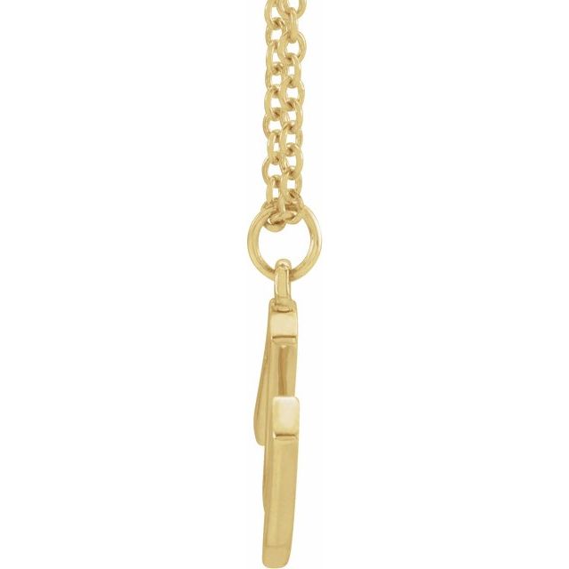 14K Yellow Initial M Dangle 16" Necklace