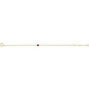 14K Yellow Imitation Ruby Youth Birthstone 4 1/2-5 1/2" Bracelet