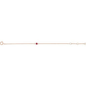 14K Rose Imitation Ruby Youth Birthstone 4 1/2-5 1/2" Bracelet