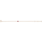 14K Rose Imitation Ruby Youth Birthstone 4 1/2-5 1/2" Bracelet