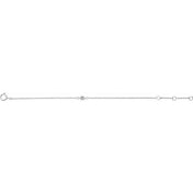 14K White Imitation White Sapphire Youth Birthstone 4 1/2-5 1/2" Bracelet