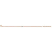 14K Rose Imitation White Sapphire Youth Birthstone 4 1/2-5 1/2" Bracelet