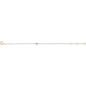 14K Rose Imitation White Sapphire Youth Birthstone 4 1/2-5 1/2" Bracelet