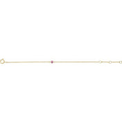 14K Yellow Imitation Pink Tourmaline Youth Birthstone 4 1/2-5 1/2" Bracelet