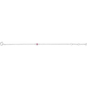 14K White Imitation Pink Tourmaline Youth Birthstone 4 1/2-5 1/2" Bracelet