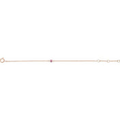 14K Rose Imitation Pink Tourmaline Youth Birthstone 4 1/2-5 1/2" Bracelet