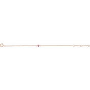 14K Rose Imitation Pink Tourmaline Youth Birthstone 4 1/2-5 1/2" Bracelet