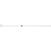 14K White Imitation Mozambique Garnet Youth Birthstone 4 1/2-5 1/2" Bracelet