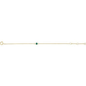 14K Yellow Imitation Emerald Youth Birthstone 4 1/2-5 1/2" Bracelet