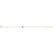 14K Rose Imitation Emerald Youth Birthstone 4 1/2-5 1/2" Bracelet