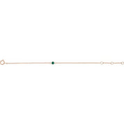 14K Rose Imitation Emerald Youth Birthstone 4 1/2-5 1/2" Bracelet