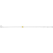 14K White Imitation Citrine Youth Birthstone 4 1/2-5 1/2" Bracelet