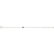 14K Yellow Imitation Blue Zircon Youth Birthstone 4 1/2-5 1/2" Bracelet