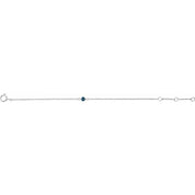 14K White Imitation Blue Zircon Youth Birthstone 4 1/2-5 1/2" Bracelet