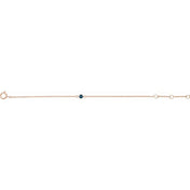 14K Rose Imitation Blue Zircon Youth Birthstone 4 1/2-5 1/2" Bracelet