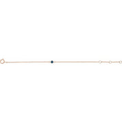 14K Rose Imitation Blue Zircon Youth Birthstone 4 1/2-5 1/2" Bracelet