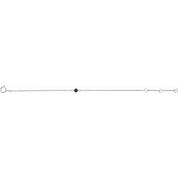14K White Imitation Blue Sapphire Youth Birthstone 4 1/2-5 1/2" Bracelet