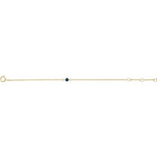 14K Yellow Imitation Blue Sapphire Youth Birthstone 4 1/2-5 1/2" Bracelet