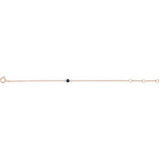 14K Rose Imitation Blue Sapphire Youth Birthstone 4 1/2-5 1/2" Bracelet
