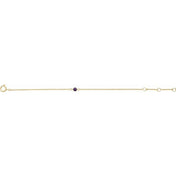 14K Yellow Imitation Amethyst Youth Birthstone 4 1/2-5 1/2" Bracelet