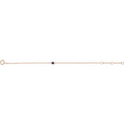 14K Rose Imitation Amethyst Youth Birthstone 4 1/2-5 1/2" Bracelet