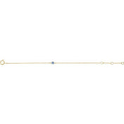 14K Yellow Imitation Aquamarine Youth Birthstone 4 1/2-5 1/2" Bracelet