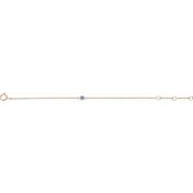 14K Rose Imitation Aquamarine Youth Birthstone 4 1/2-5 1/2" Bracelet