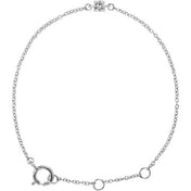 14K White Imitation White Sapphire Youth Birthstone 4 1/2-5 1/2" Bracelet