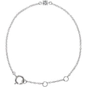 14K White Imitation White Sapphire Youth Birthstone 4 1/2-5 1/2" Bracelet