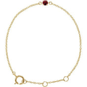 14K Yellow Imitation Mozambique Garnet Youth Birthstone 4 1/2-5 1/2" Bracelet