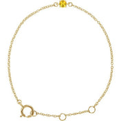 14K Yellow Imitation Citrine Youth Birthstone 4 1/2-5 1/2" Bracelet