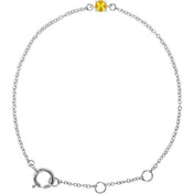 14K White Imitation Citrine Youth Birthstone 4 1/2-5 1/2" Bracelet