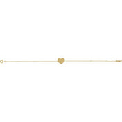 14K Yellow Engravable Heart 7-8" Bracelet