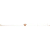 18K Rose Gold-Plated Sterling Silver Engravable Heart 7-8" Bracelet