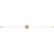 14K Yellow Engravable Pierced Heart Disc 7-8" Bracelet